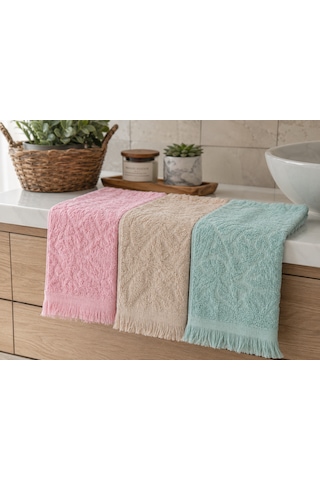 3'lü Mini Havlu Seti 30x50 Cm Pamuklu El Havlusu Mutfak Havlusu Kurulama Bezi Yumuşak Ve Yüksek Emici Bej