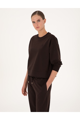 Pierre Cardin Kadın Kahverengi Sweatshirt 50314963-vr029 Kahverengi