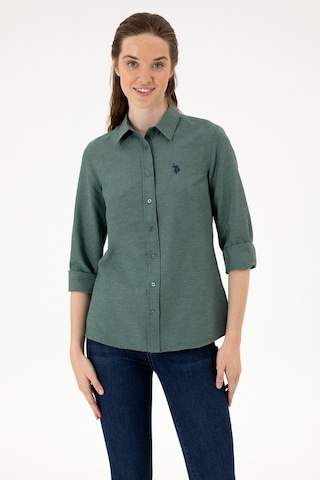 U.s. Polo Assn. Kadın Koyu Yeşil Gömlek Basic 50316711-vr079 Koyu Yesıl