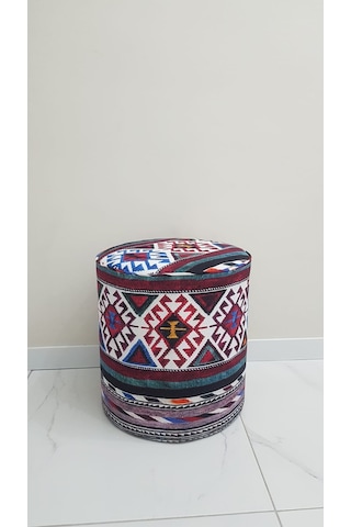 Dijital baskılı desenli kumaş puf oturma pufu