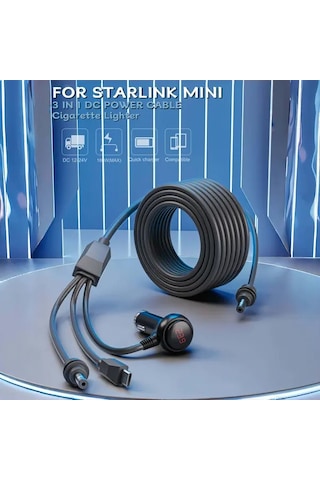 Xuweiwei 1 Adet Tr 69p 3m 10ft 3 İn 1 Starlink Mini Kablo 10ft Yüksek Hızlı Usb C Araç Şarj Dc Kablosu Aksesuar