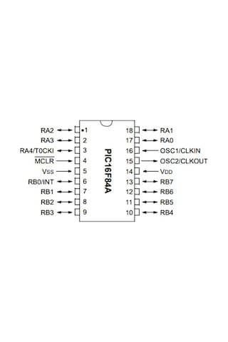 Pıc16f84a-04/p Dıp18 8-bit 20mhz Mikrodenetleyici