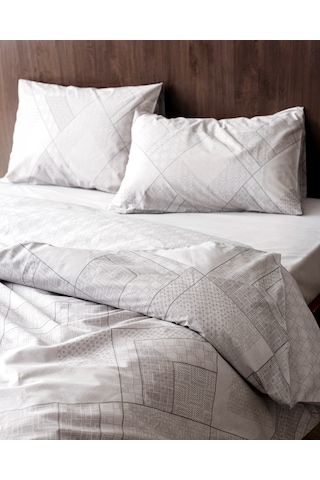 Aurelie Tek Kişilik %100 Pamuk Ranforce Baskılı Nevresim Takımı - Gri 8684427282687 Gri