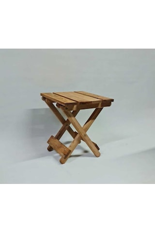 Ahşap Katlanır Tabure 1 Adet 30 Cm X 36 Cm Fındık