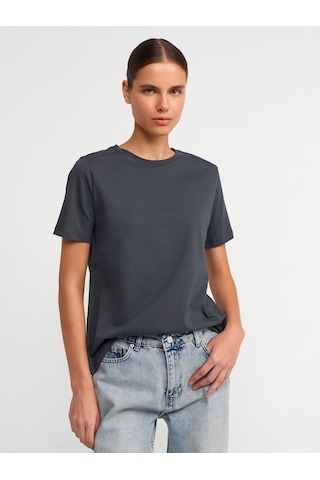 Dilvin Pamuklu T-shirt 101a30740 Antrasit
