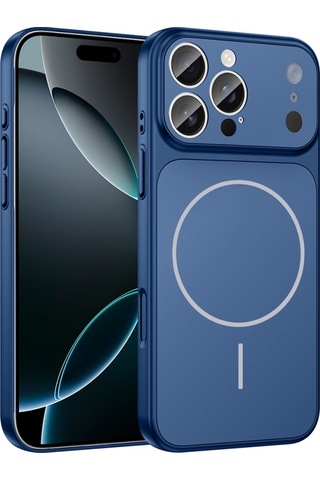 Apple Uyumlu iPhone 15 Pro Max Kılıf M-safe Şarj Özellikli Kamera Korumalı Kapak Ryc / Formen Mavi