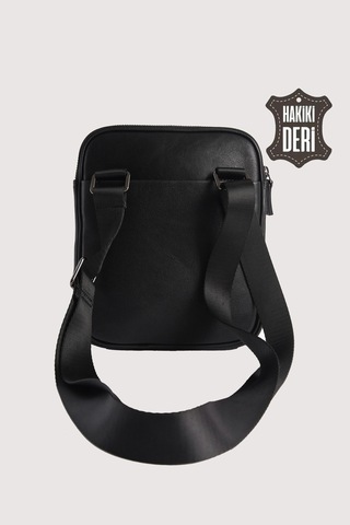 Hakiki Deri Erkek Postacı Çantası Siyah Smr9250 Siyah
