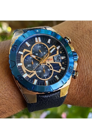 G-force Js15 Orjinal Miyota Mekanizma Lacivert Erkek Kronograf Kol Saati Lüks Kutulu Rose Gold - Lacivert