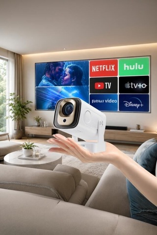 Premium Projeksiyon Cihazı Hy260 Pro Mini Beyaz Ev İçin Kompakt Geniş Ekran