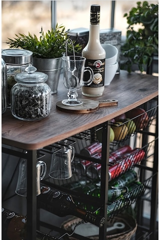 ÇOK AMAÇLI ADA MASA METAL MUTFAK BAR BANGO TEKERLEKLİ SEBZELİK