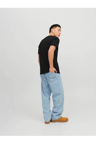 Jack & Jones Jjecorp Logo Tee S Siyah - Beyaz Erkek T-shirt 12151955 Siyah - Beyaz
