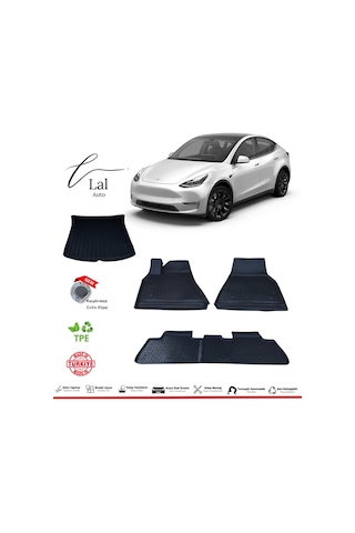 Tesla Model Y 2019+ 3d Havuzlu Paspas Bagaj Havuzu Seti
