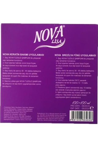 Nova Lisa Mini Brezilya Keratin Özlü Şampuan 100 ML + Keratin 100 ML