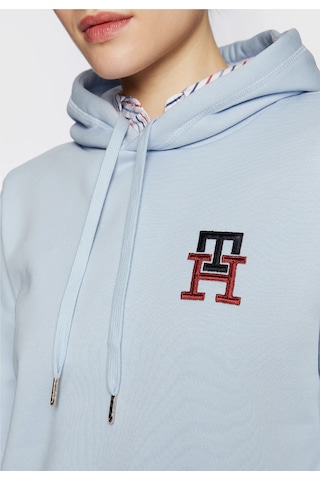 Tommy Hilfiger Byan Kapşonlu Sweatshirt Cepsiz Açık Mavi