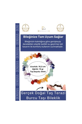 Bileklik Doğal Taş Ayarlanabilir Su Geçirmez Enerji Hediye Terazi Burçları Burç Unisex Bileklik Çok Renkli