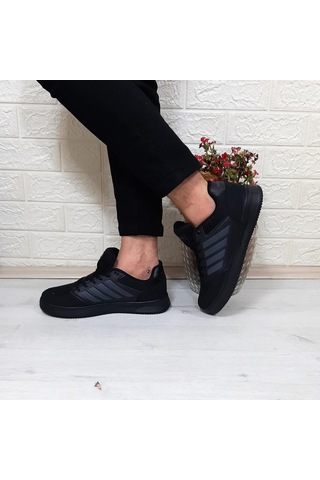 Bestof 074 Siyah-siyah Sneaker Düz Taban Hafif Rahat Spor Çift Ayakkabısı 001