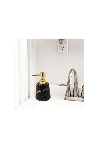 Suntek Banyo Otel Tezgahı Siyah Için Sabunluk Boş Banyo Sıvı Kabı Siyah