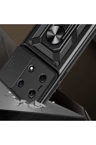 İnfinix Note 30 Vıp Kılıf Magnetik Standlı Kamera Korumalı Sürgülü Vega Kapak