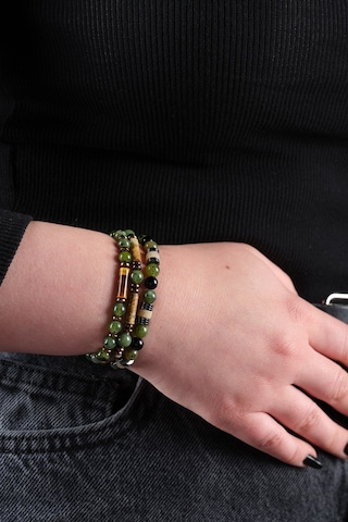 Ssilhoutte Doğaltaş Sertifikalı Yeşim Taşı Kaplangözü Ve Akik Kadın&erkek Set Doğal Taş Bileklik Yeşil