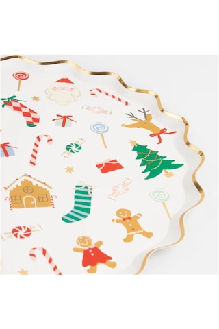 Meri Meri - Jolly Christmas Dinner Plates - Yeni Yıl Tabaklar L 8'li