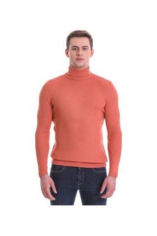 Hatemoğlu Somon Slim Fit Fitilli Balıkçı Yaka Yünlü Triko Kazak 34232023a0 Somon