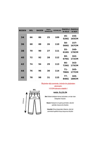 Seeh Mavi Wide Leg Kadın Pantolon Sh351 Basic