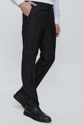 İmza Siyah Gabardin Yan Cep Açık Paça Basic Comfort Fit Esnek Pantolon 1003255005 Siyah