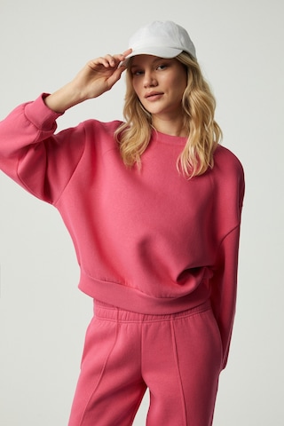 Grımelange Morgana Kadın Bisiklet Yaka Uzun Kollu Pembe Sweatshirt Pembe
