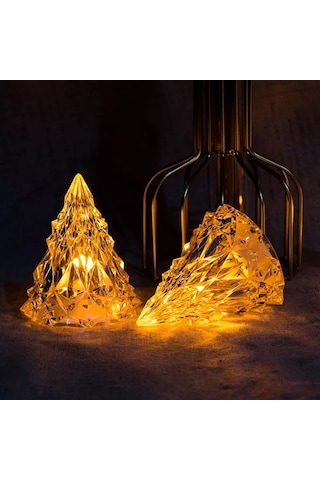 Amber Led Işıklı Çam Ağacı Mini Çam Ağacı Işıklı Yılbaşı Ağacı Dekor Çam Ağacı Led Light Noel Tree