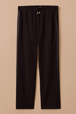 Kadın Büyük Beden Fitilli Bilek Boy Pantolon - Siyah 4358748