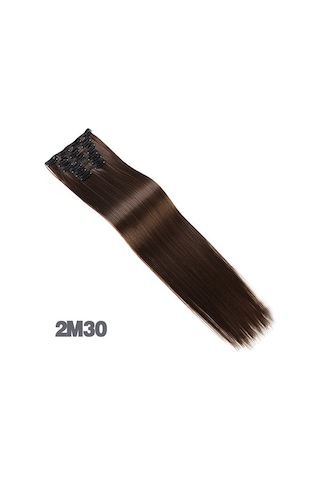 Qingmipy "24 Inç Klipsli Saç Uzatma Seti - 6 Parça 16 Klips, Doğal Görünüm, Isıya Dayanıklı" Diğer