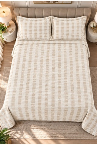 Kapreo Home Hennesey 3 Parça Comforter Yorgan Yatak Örtüsü Seti Çift Kişilik 240x260 Krem