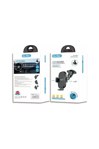 360 Oynar Başlıklı Düz Zemin Araç İçi Telefon Tutucu Go Des Gd-hd990 Siyah