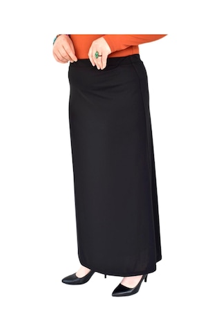 Kadın Uzun Lastikli Kalem Etek Bgl-st04727 Siyah