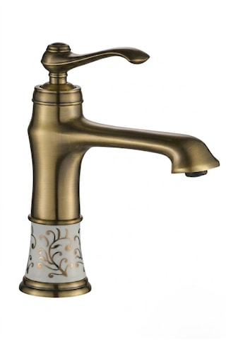 Victoria Gold Porselen Gövde Lavabo Bataryası Antik