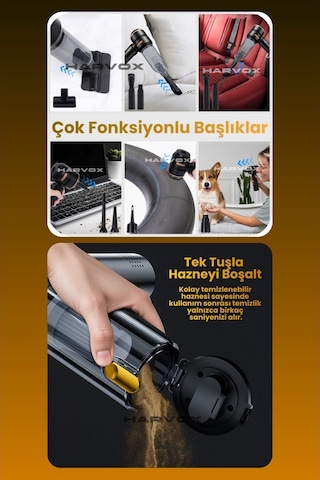 Harvox Professional 18000pa Fırçasız Motorlu Şarjlı Araç Süpürgesi - Sarı