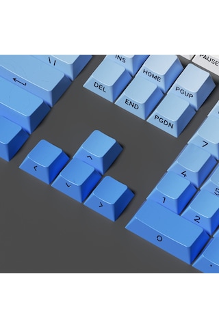 Mekanik Klavye Keycap Seti Mavi-beyaz Kademeli 136 Tuşlu Keycap