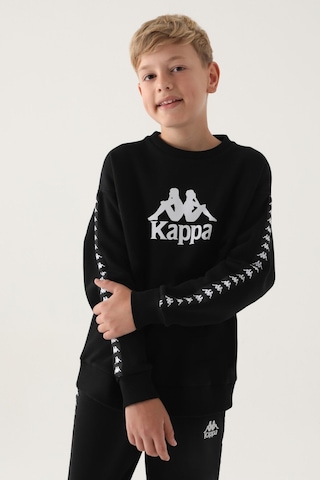 Kappa Siyah Bisiklet Yaka Kol Baskı Detay Erkek Çocuk Sweatshirt Siyah