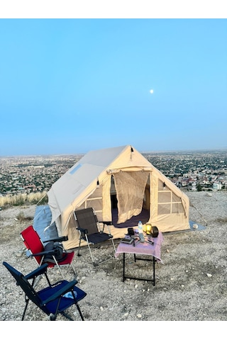 Çadır Dünyası 12 Kişilik Dev Şişme Kamp Çadırı - 400x300 Cm - 210 Cm Yükseklik Çok Renkli