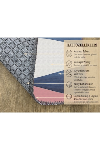Turkıshrug Kıngdom Çocuk Odası Halısı, Pembe Zemin, Tatlı Kedi Motifli, Kaymaz Ve Yumuşak Dokulu Çok Renkli
