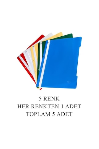 5 Renk Telli Dosya Seti 1 Paket 5 Li Telli Dosya Okul Büro Ofis
