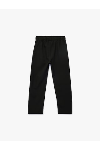 Koton Beli Bağcıklı Viskon Karışımlı Basic Jogger Pantolon Siyah 6skb40121tw