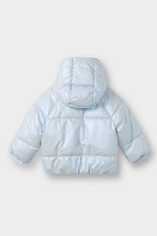 Defacto Kız Bebek Kapüşonlu Fermuarlı Çıtçıtlı Şişme Mont E7985a525aube216 Mavi