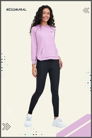 Kadın Taytlı Takım Spor Tunik & Tayt Dalgıç Kumaş Sports And Casual Lila Tracksuit 3060 Lila / Siyah