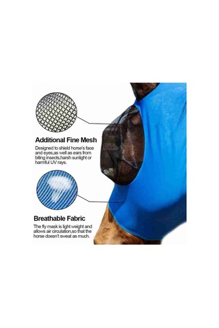 Vkemall Atkı Kuşaklı At Yüz Maskesi, Göz Ve Kulak Koruması, Nemlendirici Ağı, Evrensel Boy, Siyah