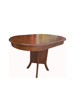 Evimeaksesuar Oval Ortadan Ayaklı Açılır Masa 75X108 Cm Tamamı Ahşap