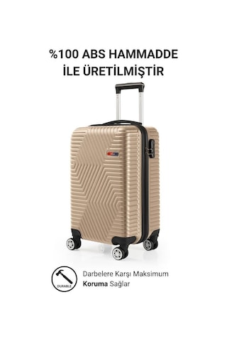 G&d Polo Suitcase Abs Kabin Ve Büyük Boy Gold 2'li Valiz Seti 600.06-set-bk Altın
