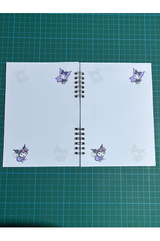Kuromi Efektli Stickerlı Defter 50 Sayfa Çizgisiz