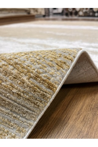 Cream Gold Viskon Ve Polyester İle Üretilen Şık Salon Halısı Cream Gold