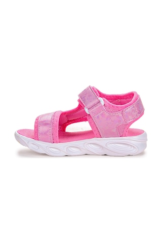 Kiko Kids 133 Hologram Işıklı Kız Çocuk Cırtlı Sandalet Ayakkabı Pembe 001